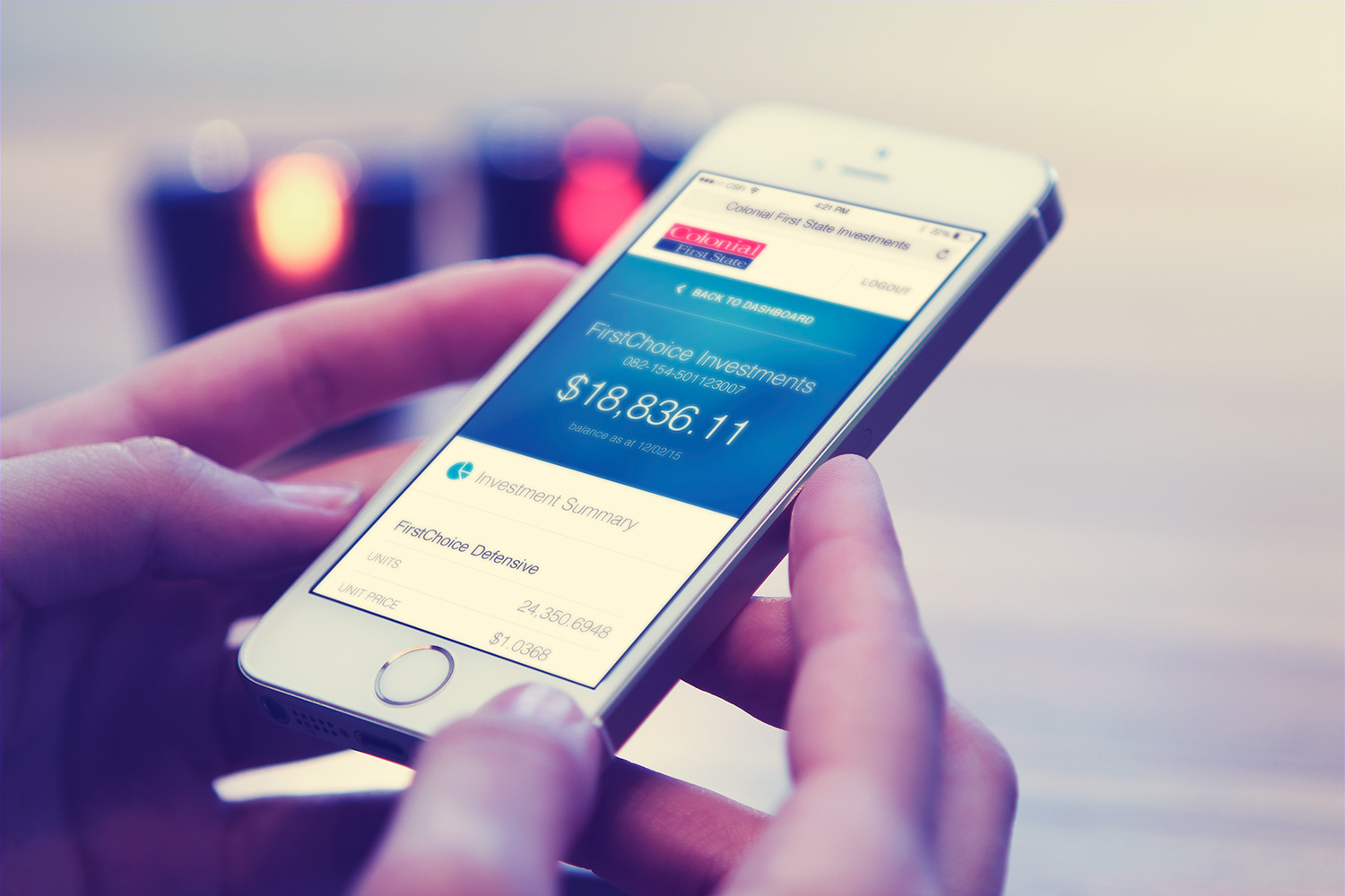 Colonial First State Superannuation Mobile Site Colonial First State Superannuation mobile website